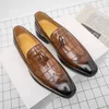 Chaussures décontractées hommes Gentleman masculin confortable en cuir breveté Mandons de gland