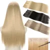 Brak klipu syntetyczne Niewidzialne przedłużenia włosów drutu proste naturalny czarny blondyn