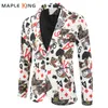 Playing Cards Poker Print Funny Mens Blazer Jacket Korean Fashion Party Prom Costume Homme Mens Vintage Suit Blazer Hombre 240329