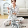 Animali di peluche di peluche di peluche New Animal Bambola Leopard Lion Lion Plushie Realistic Plusher Panther Toy Toy Baby Cuscini morbidi per bambini Gift Birthday L411