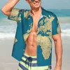 Camicie casual da uomo per vacanza vintage paesi paesi città strade hawaiane uomini eleganti camicette a manica corta abiti harajuku