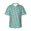 Herren lässige Hemden Vintage Kirschdruck Hemd Obstliebhaber Hawaii Männlich kurzarmes Strand Modegepäck übergroße Blusen