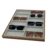 12 rutnät träglasögon förvaring rack sammet foder solglasögon display magasin glasögon glasögon arrangör box 240327