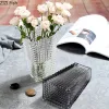 Transparent Crystal Vase Square Edges and Corners Glass Vases Hydroponics Glass Flowers Pots Flower Arrangement Desk Decoration