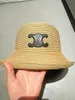 Celies Sun Hat 2024 New Front Long Back Short Triumphal Arch Curled Edge Fishermans Lafite Straw Cap