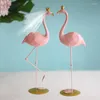 Dekorativa figurer Romantiska flamingo bröllop ornament tecknad fairy trädgård tillbehör miniatyr hantverk mikro landskap