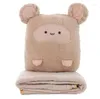 Blankets 40X35cm Hamster Pillow Plush Cushion With Blanket Hands Warmer Relax Bear Back Air Conditioning 2 In 1