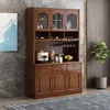 Wooden Glass Wine Cabinets Liquor Storage Wall Home Wine Cabinets Living Room Display Estante Vinos European Furniture QF50JG