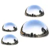 Figurines décoratives 4 pcs jardin d'été pelouse boule de réflexion décoration en acier inoxydable décoration set creux globe de sotts miroirs