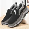 Casual Shoes Men Tennis Warm Breathable Soft Bottom Non -Slip Plus Velvet Comfort Slip-On Walking Winter Vulcanized