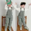 Trousers Fleece Girls Children's Ski Overalls Trousers Outdoor Windproof Pants Winter Boys Suspender Thicken Girls Baby Jacket