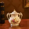 Teewaren -Sets 15pcs Yolife Britische königliche Keramik Elfenbein Porzellan Kaffee Teebach Teekanne Krug Kessel High Service