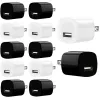 5V 1A US AC Home Travel Wall Charger Plug -adapter för iPhone Samsung HTC Xiaomi Android -telefon Vit svart högkvalitativ telefonladdare LL