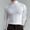 T-shirts masculinos Men Men Turtleneck Manga longa Solid Slim Circhas Spring Summer Summer Masculino Solid Workwear Tops Tops ZC374L2404