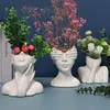 Keramische gezicht vaas moderne body bloem pot kunst sculptuur menselijk hoofd decoratieve vaas voor plank woonkamer eettafel middelpunt