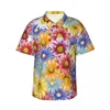 Casual shirts voor heren Hawaiiaans shirt vakantie kleurrijke daisy blouses bloemenprint vintage mannelijke korte mouw comfortabele kleding