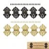 10 Pcs Antique Bronze/Gold Decorative Hinges Wood Box Cabinet Door Butt Hinges Old Chinese Style Furniture Hardware with Screws