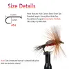 Bimoo 6pcs 14# Barb Brown Hackle Red Humpy Dry Fly Floating Fly Artificial May Fly Caddis Fly Grayling Forel Vist Lures Ail