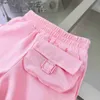 Merk baby tracksuits meisjes korte mouwen pak kinderontwerper kleding maat 90-150 cm hoogwaardige t-shirts en schattige roze shorts 24april