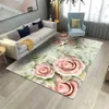 Moderno 3D Floral Grande tapete na sala de estar Tapete de mesa lavável tapete sem deslizamento para o tapete de entrada da casa do piso da cozinha