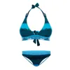 Mutade feminina de banho 2024 azul plus size 3xl Lace-up Women Sets