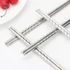 Chopsticks 22,5 cm/8,86 i Kokovifyves 5 par Metall Återanvändbar koreansk kinesisk rostfritt stålhackpinnar