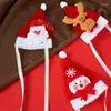 犬アパレル1PC猫クリスマスハットクリエイティブエルク雪だるまサンタクロースクリスマスツリーデザインペットぬいぐるみキャップパーティー衣料品アクセサリー