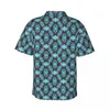 Мужские повседневные рубашки хиппи цветочная рубашка для отдыха современный ретро -принт Hawaii Man Cool Blouses с коротким рукавом дышащий на заказ топ