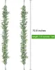 Dekorativa blommor 2 förpackningar Eucalyptus Garland 11.8ft falska vinstockar grönska bakgrundsdekor hängande växt