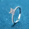 Pierścienie zespołowe True 1CT 2CT Princess Square Mosonite Pierścień odpowiednie dla damskich Diamond Diamond Wedding Profe