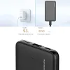 Ferisando Banco de potência de cabo embutido 5000mAh Tipo C Mini carregador portátil Powerbank Carga de bateria externa para o OnePlus Pover Bank