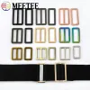 Meetee 30pcs 20-50mm Metal Justerare Buckles Påsar Rem Webbing Ring Clasp Tape Connector Square Hook DIY Hårdvarutillbehör