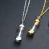 Chains Creative unisex kan cadeau openen voor man holle buis kettingen roestvrijstalen urn ketting as crematie herdenkingshangers