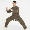 ملابس الكونغ فو موحدة الملابس الصينية التقليدية الأكمام طويلة Wushu taichi الرجال kungfu بدلة موحدة الزي الرسمي tai chi ممارسة الملابس