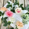 Dekorativa blommor 10st Silk Rose Artificial Wedding Hall Decor Fake Bridal Bouquet Home Events Party Decoration Flore