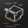 Rockbros Bike Pedals MTB Roadベアリング自転車フラットペダルワイドアルミニウム合金アンチスリップ反射サイクリングプラットフォームペダル