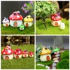 4 storlekar Fairy Garden Accessories Miniature Mushroom Prydnadsstaty Figurer Växtpottdocka Hemma trädgårdsdekor Craft Craft