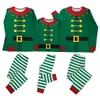 Family Christmas Monterende pyjama-outfit, Round Neck T-shirt met lange mouwen met gestreepte lange broek voor Kerstmisbijeenkomst