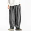 Men's Pants Cotton And Linen Male Summer Breathable Solid Color Mens Loose Fitness Trousers Baggy Streetwear Plus Size