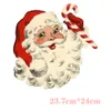 Jul Santa Claus Patches för kläder Värmeöverföring klistermärken DIY T-shirts Parches Para La Ropa Applicques for Clothing