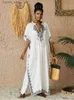 Vestidos casuales básicos lorylei 2024 collar de pie bordan kaftan para mujer túnica boho fiesta de fiesta de fiesta vestidos de playa q1545 l49