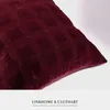 Pillow Softness Velvet Wedding Cover Red Plaid Square Throw Decorative Pillows For Living Room Sofa Seat Office