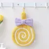 Asciugamano lollipop a mano asciugatura stoffa da cartone animato per bambini fazzoletto per bambini cucina corallo peluche spessa acqua ad assorbimento