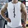 Tanques esportivos de fitness tampo masculino ginástica treino mangas camisa masculino verão solto de camiseta de camisa de camiseta rindo homens ves 240403