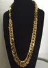 Cadena de collar pesado para hombre 18K Gold de oro amarillo llena de joyas de cadena de doble acera de 60 cm de largo 10 mm de ancho219e3158234