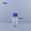 12 Stücke 25/50/100 ml Absolvierte Runde Reagenzienmedien/Lagerglasflasche mit GL45 Blau Polypropylenschraube Kappe