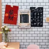 30*30CM 1:12 Miniature Dollhouse Furniture White PVC Tile Stickers Bricks Wallpaper Model DIY Doll House Decor Scene Accessories