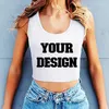 Tanques femininos seu design aqui Mulheres sem mangas tanques y2k colheita gráfica personalizada camiseta sexy club de roupas de verão moda de verão tops fofos