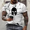 Mens T-Shirts For Men Clothing Oversized Tee Shirt Unisex Sparta Graphic 3D Printed Summer Casual Short Sleeve Tops Gym T Shirt