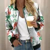 Women's Jackets Womens Casual Daily Lightweight Zip Up Jacket Leopard Floral Print Coat Stand Short Sports Outwear Zipper Tops